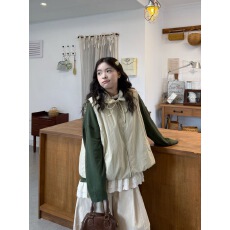 批发实拍。棉马甲+花边拼接内搭打底衫+灯芯绒裤