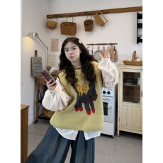 批发针织马甲+刺绣<b class='q'>衬衣</b>+阔腿<b class='q'>牛仔</b>裤