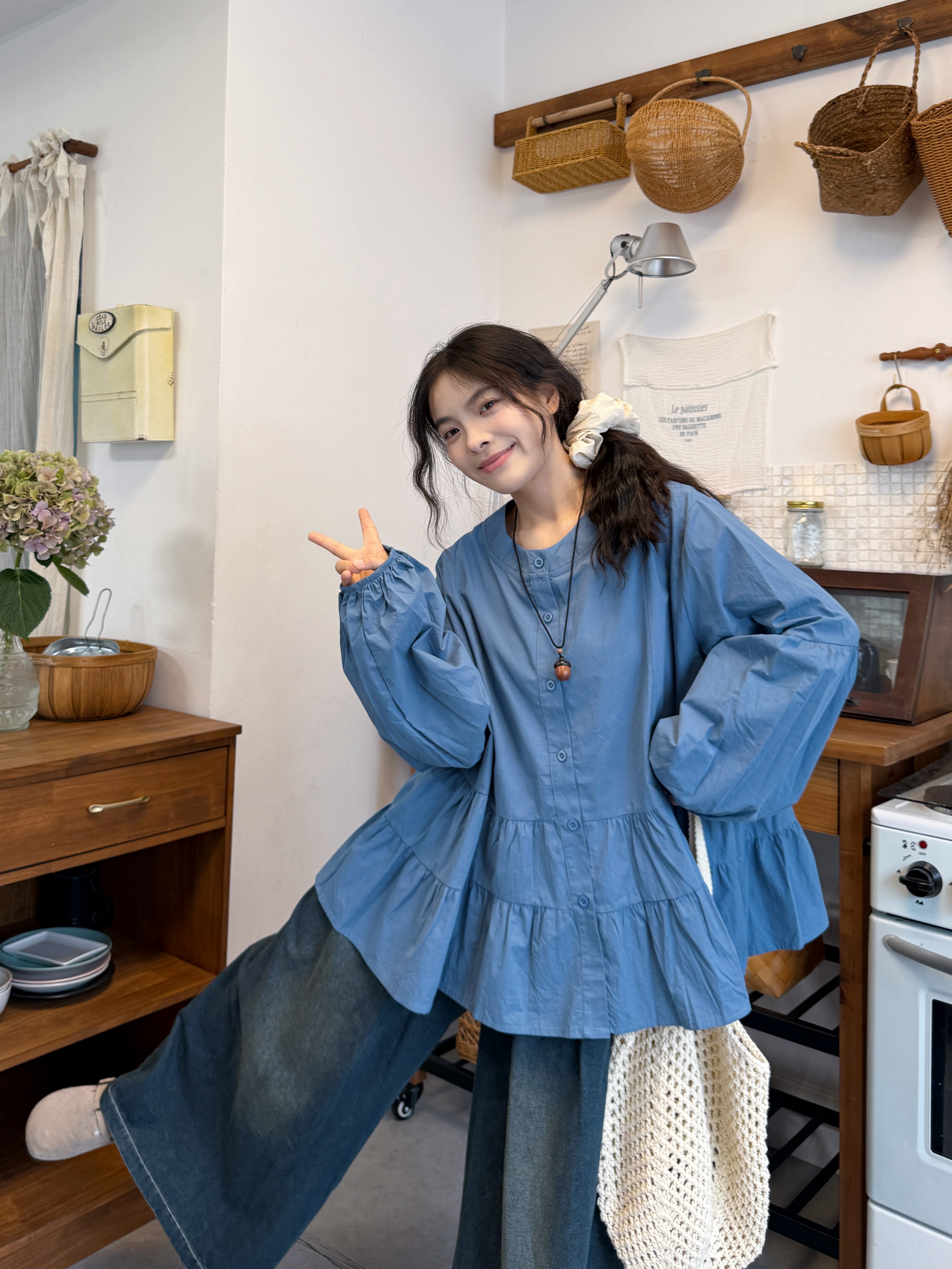 실사 선물 물품 이른 봄 셔츠 청바지