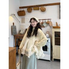 批发<b class='q'>网纱</b>木耳边马甲+防晒长袖打底+牛仔裤