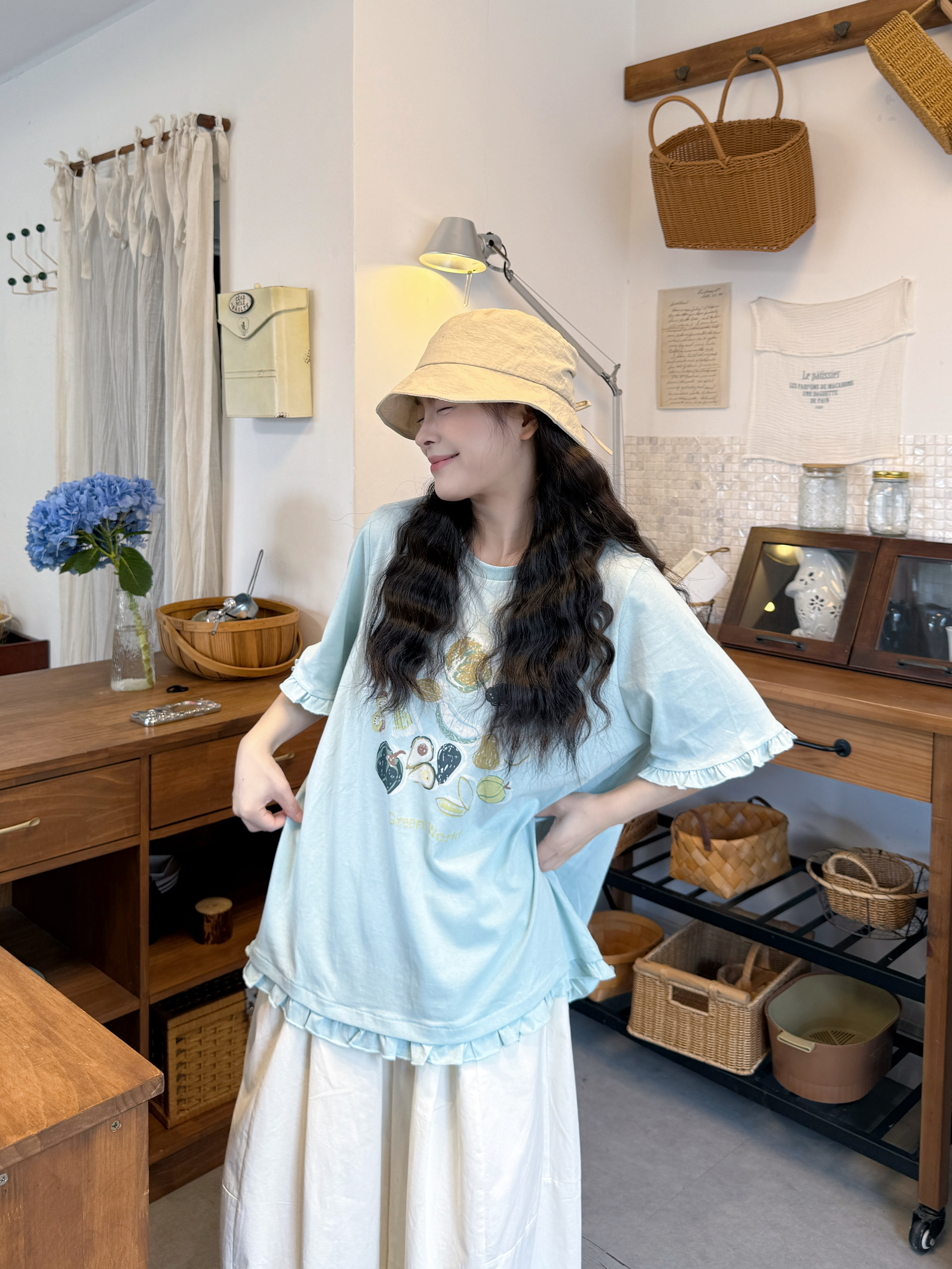 실사 반팔 프린트 티셔츠