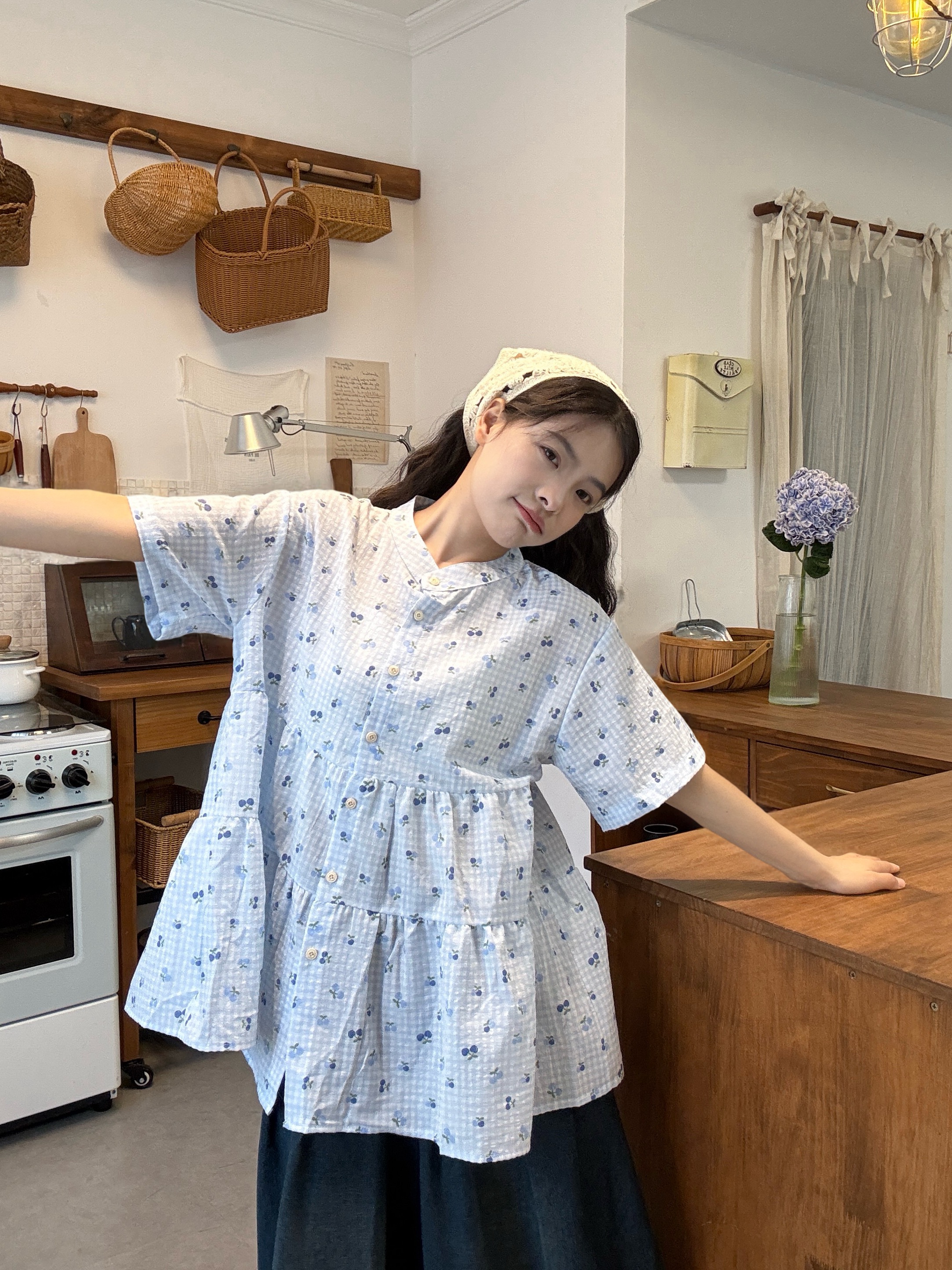 실사 선물 물품 꽃무늬 셔츠 청바지