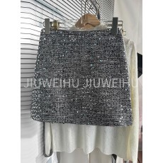 批发今年流行的夏季半身裙亮片<b class='q'>短裙</b>女气质显瘦半裙<b class='q'>高腰</b>包臀裙A字裙