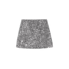 批发CHENJIAZHEN亮片裙半身裙女美式辣妹a字小个子银色亮闪闪<b class='q'>短裙</b>裙子