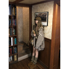 批发安火火韩系慵懒风软糯条纹连帽针织开衫女<b class='q'>春</b>秋宽松百搭毛衣外套