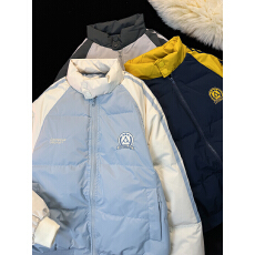 批发CURPOPP 美式复古羽绒棉服<b class='q'>男</b>女2024冬季新款保暖立领厚外套