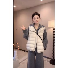 批发【杨二迪专属】白鸭绒立领韩版排骨纯色无袖羽绒休闲马甲<b class='q'>冬</b>季
