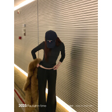 批发SUNONEONE 韩系修身休闲套装女秋季长袖打底上衣低腰休闲裤两件套