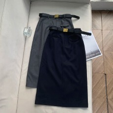 批发【南油溪溪】法式高级垂吊感半身裙简约口袋设计时尚长裙 802013