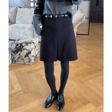 批发【一比Eby】5分<b class='q'>西装</b>中裙半身裙新款压褶短裙配腰带秋冬女251497#