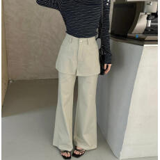 批发韩系屁帘裤<b class='q'>休闲裤</b>子<b class='q'>女</b>春夏2026新款微喇裤时髦洋气高腰直筒裤<b class='q'>长裤</b>