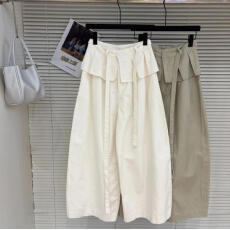 批发设计感高腰阔腿<b class='q'>休闲裤</b><b class='q'>女</b>2026春季新款韩版荷叶边显瘦百搭直筒<b class='q'>长裤</b>