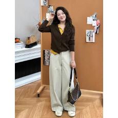 批发大码<b class='q'>女装</b>韩系小个子垂感白色阔腿裤秋季新款胖mm遮跨显瘦遮肉裤子