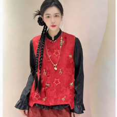 批发2026春季新款新中式国风显瘦气质中式刺绣马甲时尚百搭气质坎肩