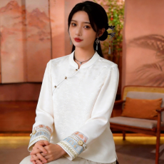 批发2026春装<b class='q'>新款</b>时尚新中式国风盘扣衬衫<b class='q'>女</b>高级感上衣改良内搭打底衫