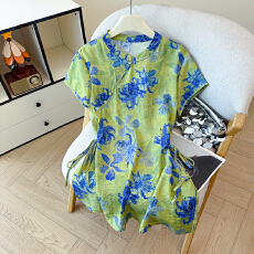 批发实拍2026夏装新款新中式短袖衬衫女斜襟显瘦文艺范时尚上衣