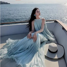 批发2026年夏季女装新款时尚套装雪纺公主大摆连衣裙