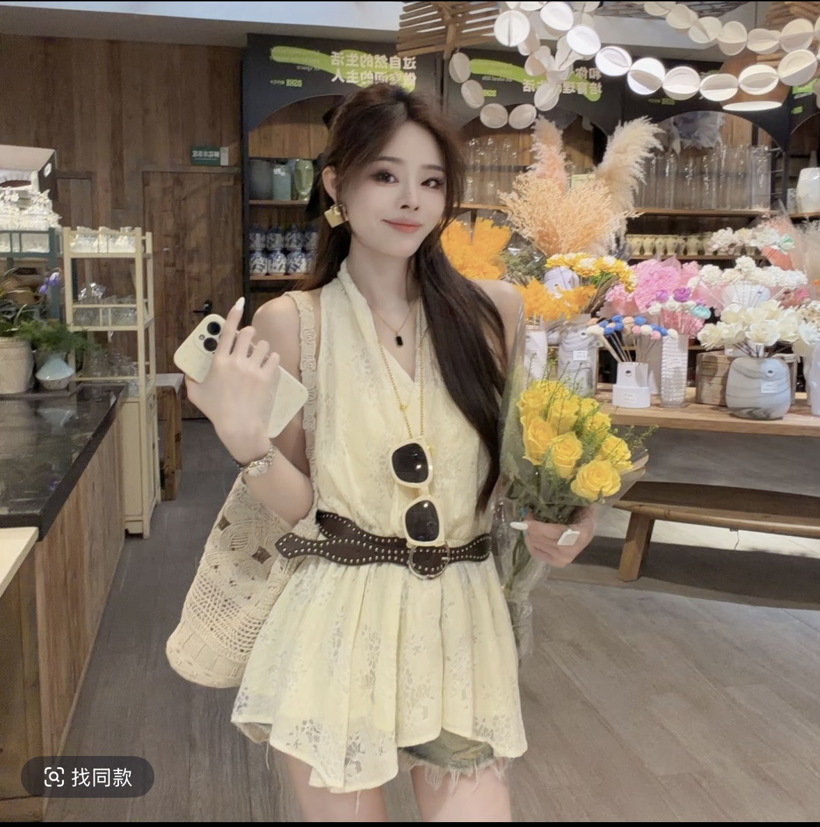 샤오 크릭 의류 여름 새로운 다용도 슬림해 보이는 제인 캐주얼 허리 수축 민소매 캐미솔
