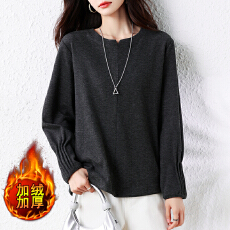 批发实拍2025秋冬新款加绒加厚双面绒<b class='q'>打底</b>衫圆领长袖T恤大码百搭<b class='q'>上衣</b>