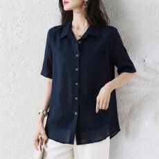 批发实拍大码衬衫女2026年夏季韩版雪纺修身显瘦遮肉衬衫气质上衣女