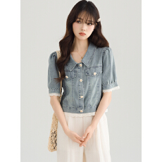 批发实拍2026新款牛仔外套短袖时尚小个子宽松显瘦休闲百搭短款上衣