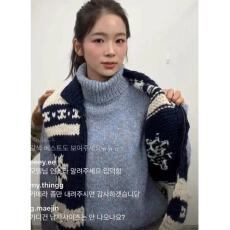 批发开春穿搭韩国chic<b class='q'>手工</b>圣诞麋鹿提花羊毛针织马甲女