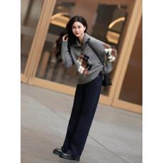 批发巨好看的秋冬装一整套<b class='q'>时尚</b>减龄<b class='q'>休闲</b>运动针织毛衣阔腿裤两件套装女