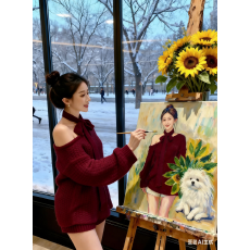 批发韩系慵懒风软糯毛衣<b class='q'>外套</b>女2025秋冬新款<b class='q'>显瘦</b>针织开衫上衣短裤套装