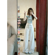 批发夏日巨好看的一字肩针织短袖T恤女法式纯欲风荷叶边性感辣妹上衣