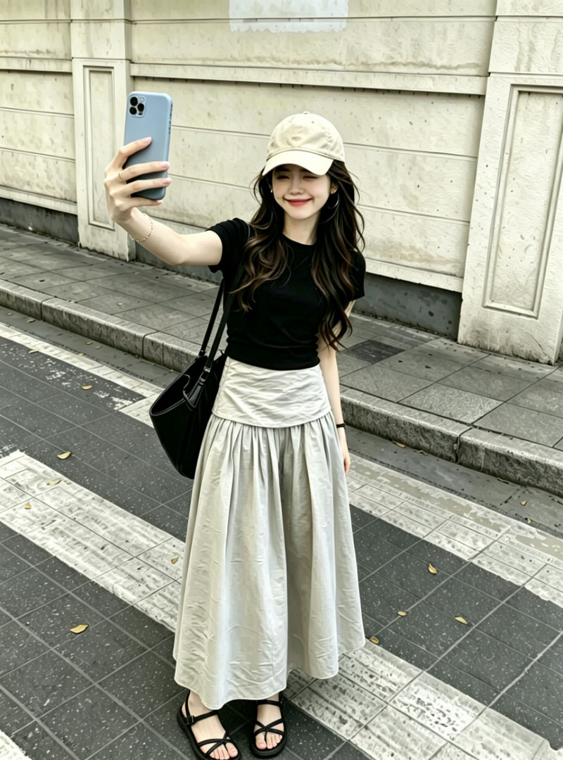 한 부서 자이언트 잘 생긴 ootd 착용 가져 가라. 전체 집합 2026 새로운 검정색 맨위 여성 여름 반신 스커트 투피스 슈트