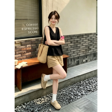 批发超好看中长款黑色背心女夏季新款设计感小个子无袖V领<b class='q'>上衣</b>服