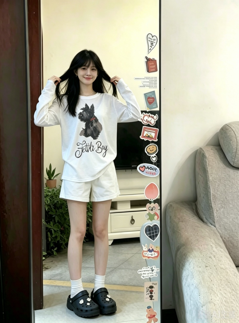 2026 여름 얇고 가벼운 마이크로 ~을 통해 화이트 긴팔 티셔츠 여성 한 부서 루즈핏 느긋한 바람 얇은 스타일 자외선 차단 블라우스 세트