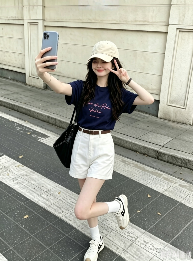 여름 드레스 코디 전체 집합 패션 다용도 긍정적 인 어깨 반팔 티셔츠 하이웨이스트 캐주얼 스트레이트 반바지 투피스 슈트 여성