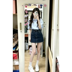 批发夏季可盐可甜温柔系穿搭防晒炸街减龄设计感小众衬衫短裙两件套装
