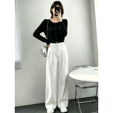 批发慵懒风高级感套装<b class='q'>秋</b>冬新款黑色气质洋气针织开衫上衣牛仔裤两件套