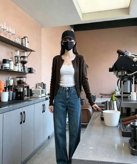 가을 겨울 새로운 슈퍼 화재 자이언트 잘 생긴 ~ 중 착용 가져 가라. 전체 집합 한 부서 니트 오픈 가디건 기본 셔츠 캐주얼 바지 3종 세트