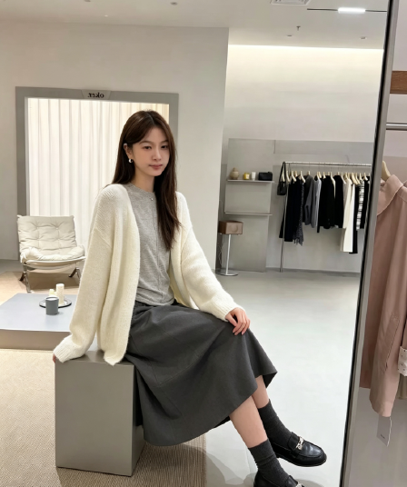 한 부서 자이언트 잘 생긴 슈퍼 화재 착용 가져 가라. 전체 집합 이른 가을 여성 의류 2026 새로운 반신 드레스 작은 키 세트
