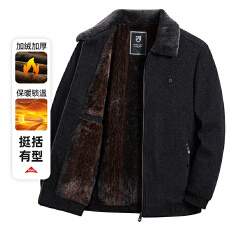 批发2025秋冬中老年爸爸装<b class='q'>商务</b>休闲夹克外套男装男士立领夹克雪尼尔