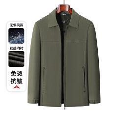 批发2025秋冬新款男士上衣中老年<b class='q'>商务</b>夹克爸爸装时尚翻领帅气夹克外套