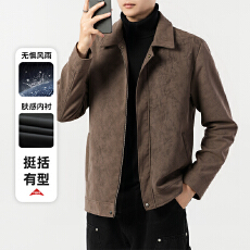 批发春秋季新款男士时尚潮流工装麂皮绒男士上衣<b class='q'>商务</b><b class='q'>休闲</b>夹克男外套