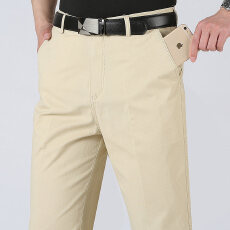 批发中年男士休闲裤40岁50中老年人纯棉男裤爸爸装夏季薄款宽松长裤子