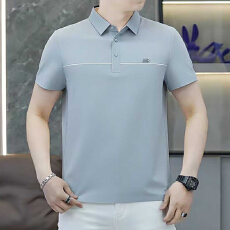 批发2026夏季新款中老年男士翻领短袖polo衫宽松高档半袖爸爸装上衣