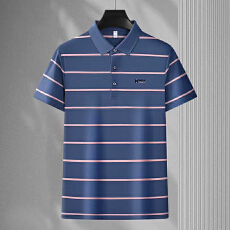 批发2026夏季新款中老年男士翻领短袖polo衫宽松高档半袖爸爸装上衣