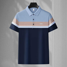 批发2026夏季新款中老年男士翻领短袖polo衫宽松高档半袖爸爸装上衣