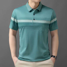 批发2026夏季新款中老年男士翻领短袖polo衫宽松高档半袖爸爸装上衣