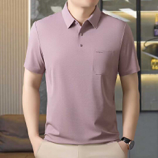 批发2026夏季新款中老年男士翻领短袖polo衫宽松高档半袖爸爸装上衣