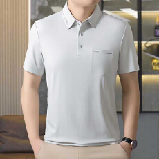 批发2026夏季新款中老年男士翻领短袖polo衫宽松高档半袖爸爸装上衣
