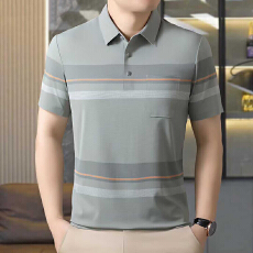 批发2026夏季新款中老年男士翻领短袖polo衫宽松高档半袖爸爸装上衣