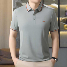 批发2026夏季新款中老年男士翻领短袖polo衫宽松高档半袖爸爸装上衣