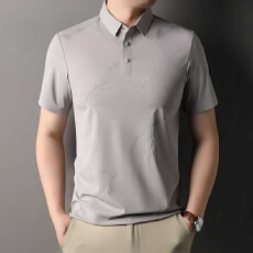 批发2026夏季新款中老年男士翻领短袖polo衫宽松高档半袖爸爸装上衣